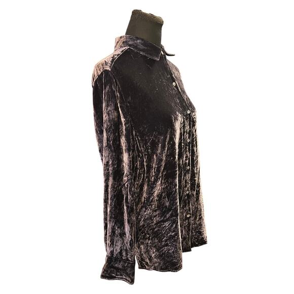 Tommy Bahama Purple Velvet Sands Button Down Silk Blend Blouse Size M - Picture 3 of 9